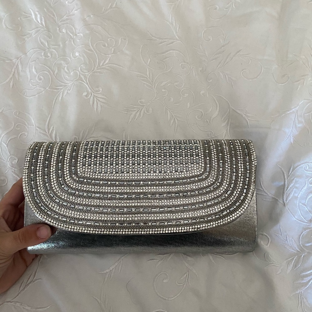 Brand New Silver Clutch